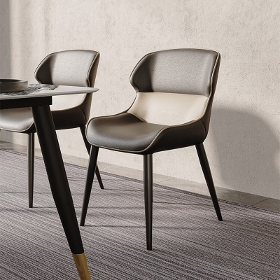 Moderner Brasserie-Esszimmerstuhl aus Kunstleder, Parsons-Stuhl in mattem Finish