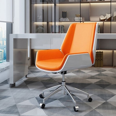Armloser Arbeitsstuhl mit mittlerer R&uuml;ckenlehne, moderner, h&ouml;henverstellbarer Home-Office-Stuhl