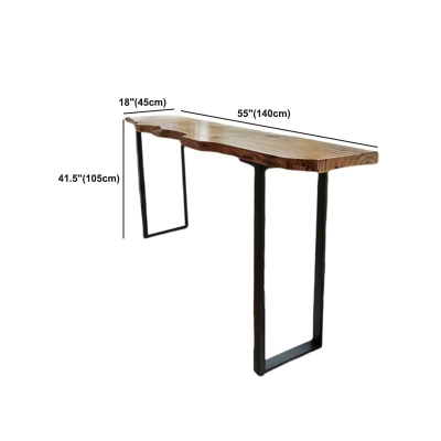 Rechteckiger Tisch aus Metall und Holz, moderner, minimalistischer Bartisch f&uuml;r Zuhause und Wohnzimmer