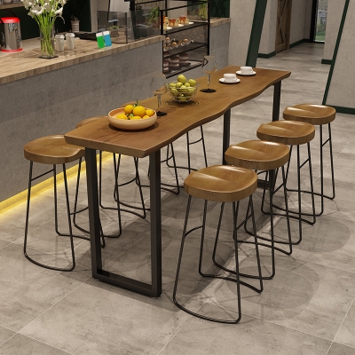 Set tavolo da bar moderno da 1/9 pezzi Tavolo da bancone rettangolare in legno con sgabelli alti per balcone