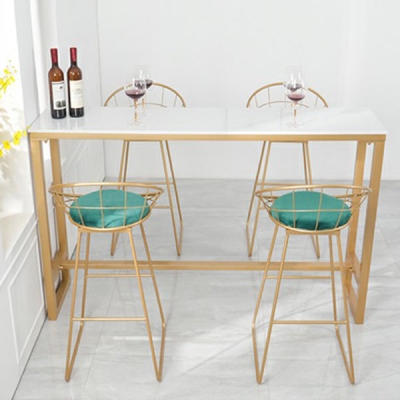 Stein-Bar-Esstisch, rechteckiger Bartisch im Glam-Stil mit Bock f&uuml;r das Esszimmer