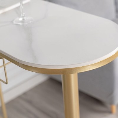 1/3-teiliges h&ouml;henverstellbares Barhocker- und Tischset aus Sinterstein mit mattem Finish