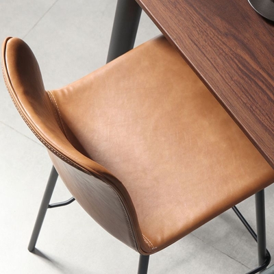 Moderner Barhocker mit Lederr&uuml;ckenlehne, Thekenhocker f&uuml;r Bristol