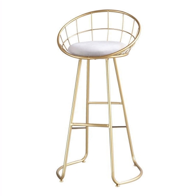 Zeitgen&ouml;ssische Barhocker mit niedriger R&uuml;ckenlehne, Barhocker aus Metall mit Kissen f&uuml;r die Bar