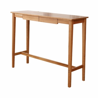 Massivholz-Bartisch, moderner rechteckiger Bartisch mit Stauraum