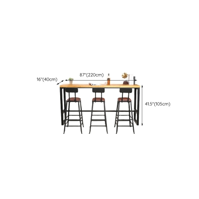 Bartisch im industriellen Stil, rechteckiger Pub-Tisch aus massivem Holz f&uuml;r den Innenbereich
