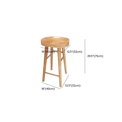 Zeitgen&ouml;ssische Esszimmerhocker aus massivem Holz, r&uuml;ckenfreie Barhocker mit Fu&szlig;st&uuml;tze