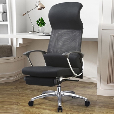 Eigentijdse fauteuil met vaste armen, kantelmechanisme, zwarte bureaustoel