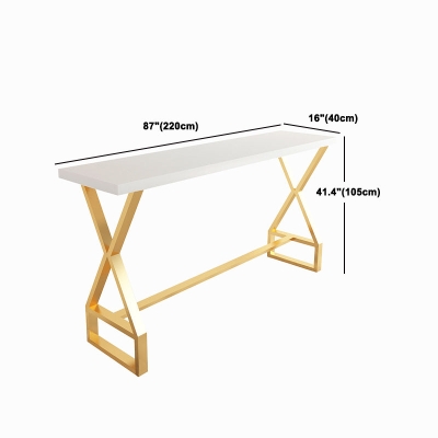 Thekenset in Wei&szlig; und Gold, 1/2/3/5-teilig, rechteckiges Trestle Glam Bartisch-Set
