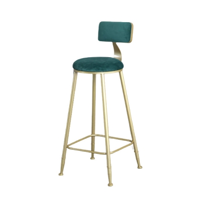 Glam Barhocker ohne Armlehnen, Barhocker aus Stahl mit Kissen und Pedal