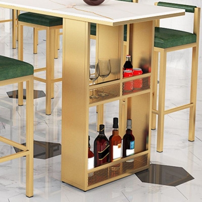Glam Style 1/2/7-teiliges rechteckiges Bartisch-Set aus Stein f&uuml;r den Innenbereich