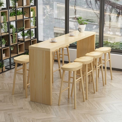 Zeitgen&ouml;ssischer Tresenhocker aus massivem Holz, Eimer, Wohnzimmer-Barhocker