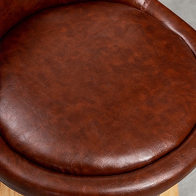 Skandinavischer Barhocker aus Holz, Kunstleder, niedrige R&uuml;ckenlehne