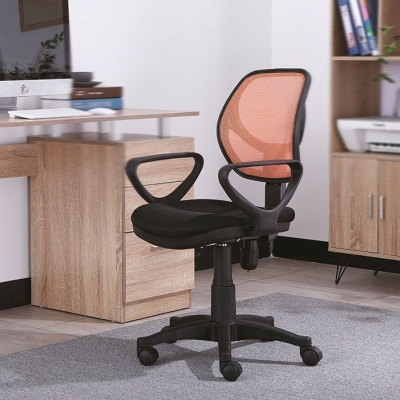 Moderner schwarzer Nylon-Schreibtischstuhl mit mittlerer R&uuml;ckenlehne, einfacher Heimb&uuml;rostuhl