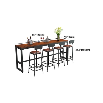 Brauner Bartisch aus massivem Holz, rechteckiger Esstisch f&uuml;r die K&uuml;che und das Wohnzimmer