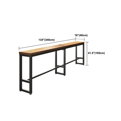 Kneipentisch im industriellen Stil, rechteckiger Bartisch aus massivem Holz f&uuml;r den Innenbereich