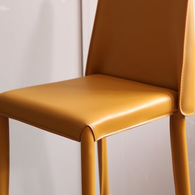 Moderner Barhocker mit Leathe-R&uuml;ckenlehne, Thekenhocker f&uuml;r das Wohnzimmer