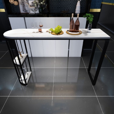 Moderner Bar-Esstisch aus Stein, Ellipsen-Bartisch f&uuml;r kleine R&auml;ume