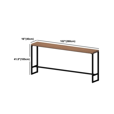 Kneipentisch mit Kiefernholzplatte, rechteckiger, moderner Bartisch mit Bockgestell in Schwarz