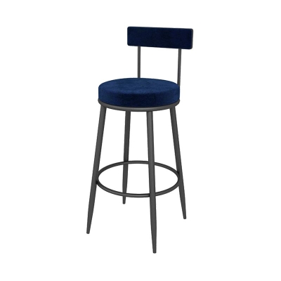 Gepolsterter Thekenhocker im zeitgen&ouml;ssischen Stil. Barhocker in Barh&ouml;he mit Metallbeinen