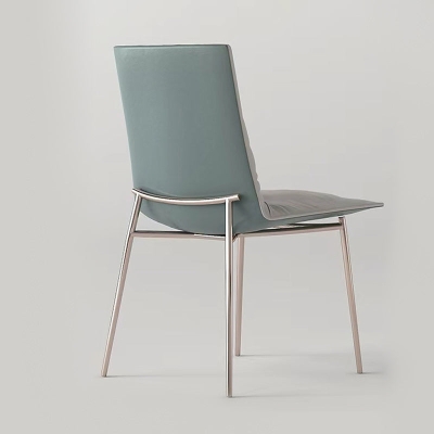Sedie da pranzo scandinave in pelle Sedie da pranzo senza braccioli con schienale massiccio