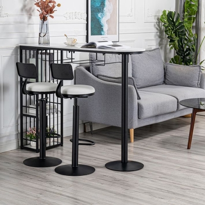 1/3-teiliges Pub-Set in Thekenh&ouml;he, modernes Oval f&uuml;r das Wohnzimmer