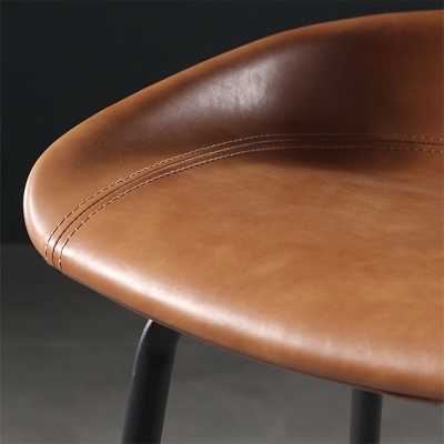 Zeitgen&ouml;ssische Barhocker aus Leder und Metall f&uuml;r das Wohnzimmer
