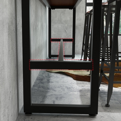 Bartisch mit Holzplatte und Bartisch im industriellen Stil, Bistro-Pub-Tisch mit Metallsockel