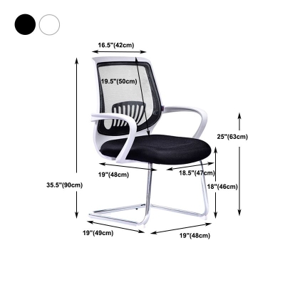 B&uuml;rostuhl mit mittlerer R&uuml;ckenlehne, moderner, ergonomischer Schreibtischstuhl ohne Rollen