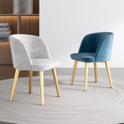 Esszimmerstuhl im Glam-Stil, gepolsterter Esszimmerstuhl mit Metallbeinen