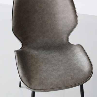 Sedie laterali in ecopelle dal design minimalista Sedia da pranzo senza braccioli con schienale solido