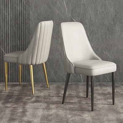 Beistellstuhl im Glam-Stil, Esszimmerstuhl aus PU-Leder f&uuml;r das Wohnzimmer