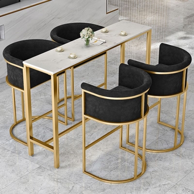 Barhocker mit Fu&szlig;st&uuml;tze und niedriger R&uuml;ckenlehne, skandinavischer Stoff-Barhocker f&uuml;r Restaurants