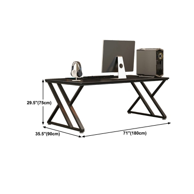 Bureau d'&eacute;criture rectangulaire noir, bureau de chambre &agrave; coucher avec pieds en m&eacute;tal