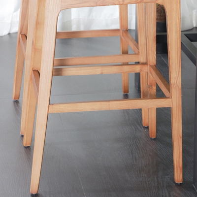 Industrieller Barhocker, quadratischer Sitz, Thekenbarhocker mit Holzbeinen f&uuml;r Zuhause