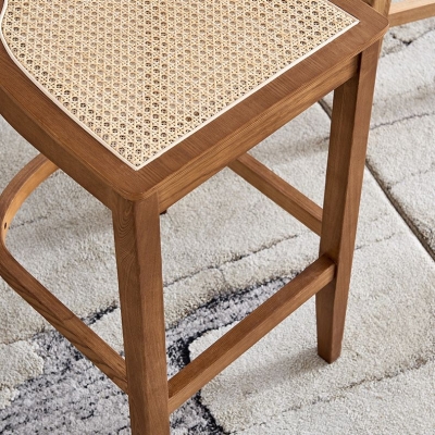 Zeitgen&ouml;ssischer Barhocker, Barhocker aus Holz mit Holzbeinen f&uuml;r die Bar