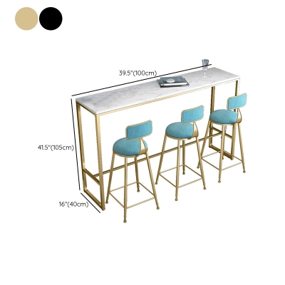 Moderner Bistro-Pub-Tisch in Barh&ouml;he mit wei&szlig;er Kunstmarmorplatte