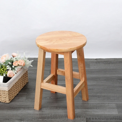 Sgabello moderno in legno Sgabello rotondo in finitura opaca per interni