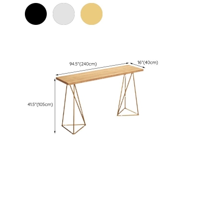 Rechteckiger Bartisch aus massivem Holz mit Metallsockel f&uuml;r K&uuml;che, Wohnzimmer, Kaffeezimmer