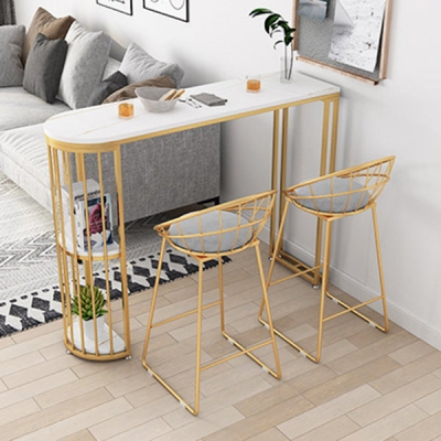 Bartisch aus gesintertem Stein, Bartisch mit Gold- und Metallbasis f&uuml;r die K&uuml;che und das Wohnzimmer