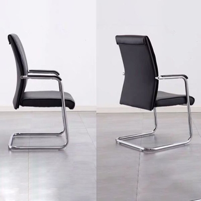 Zeitgen&ouml;ssischer ergonomischer Schreibtischstuhl mit hoher R&uuml;ckenlehne und ohne Rollen