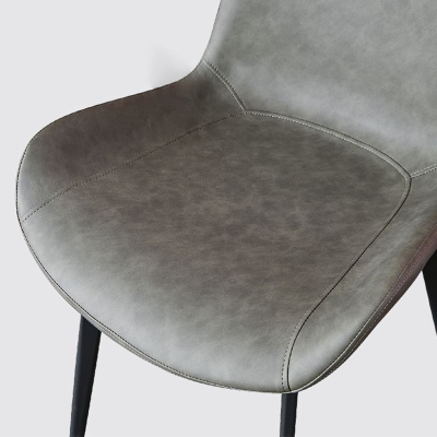 Beistellstuhl im Industriestil, Beistellstuhl aus Kunstleder mit Metallgestell