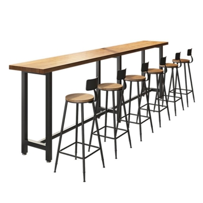 Kneipentisch aus massivem Holz, moderner, rechteckiger Bartisch mit Barh&ouml;he f&uuml;r den Innenbereich