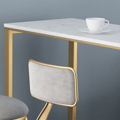 Bartisch im Glam-Stil, 1/2/3-teilig, rechteckiger Thekentisch aus Kunstmarmor