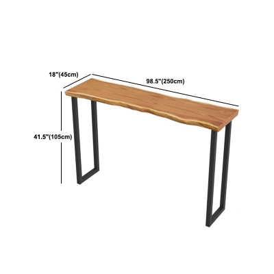 Industrieller Bar-/Esstisch aus massivem Holz f&uuml;r den Innenbereich, nat&uuml;rlicher Schlitten-Cocktail-Bartisch