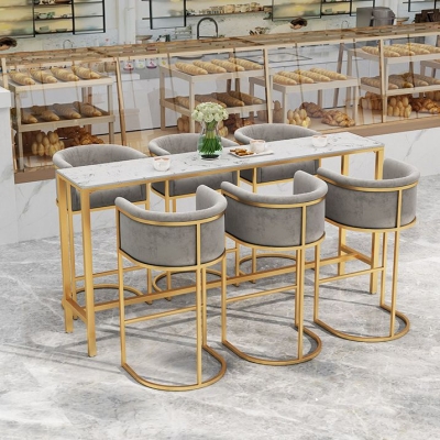 Bartisch im glamour&ouml;sen Stil, Bar-Esstisch aus Kunstmarmor f&uuml;r das Wohnzimmer