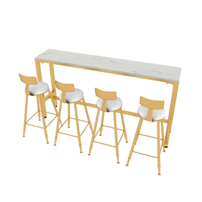 Glam 1/2/5-teiliges Bartisch-Set, rechteckiger Bartisch mit hohen Metallhockern f&uuml;r Zuhause