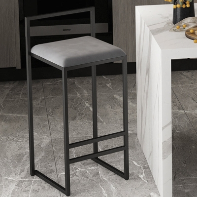 Esszimmerhocker ohne Armlehnen aus Metall, moderne Barhocker mit Kissen