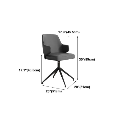 B&uuml;rostuhl aus Leder mit fester Armlehne, Edelstahlgestell und 4 Beinen