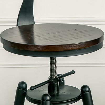 Industrieller armloser drehbarer Barhocker aus Eisen mit Pedal